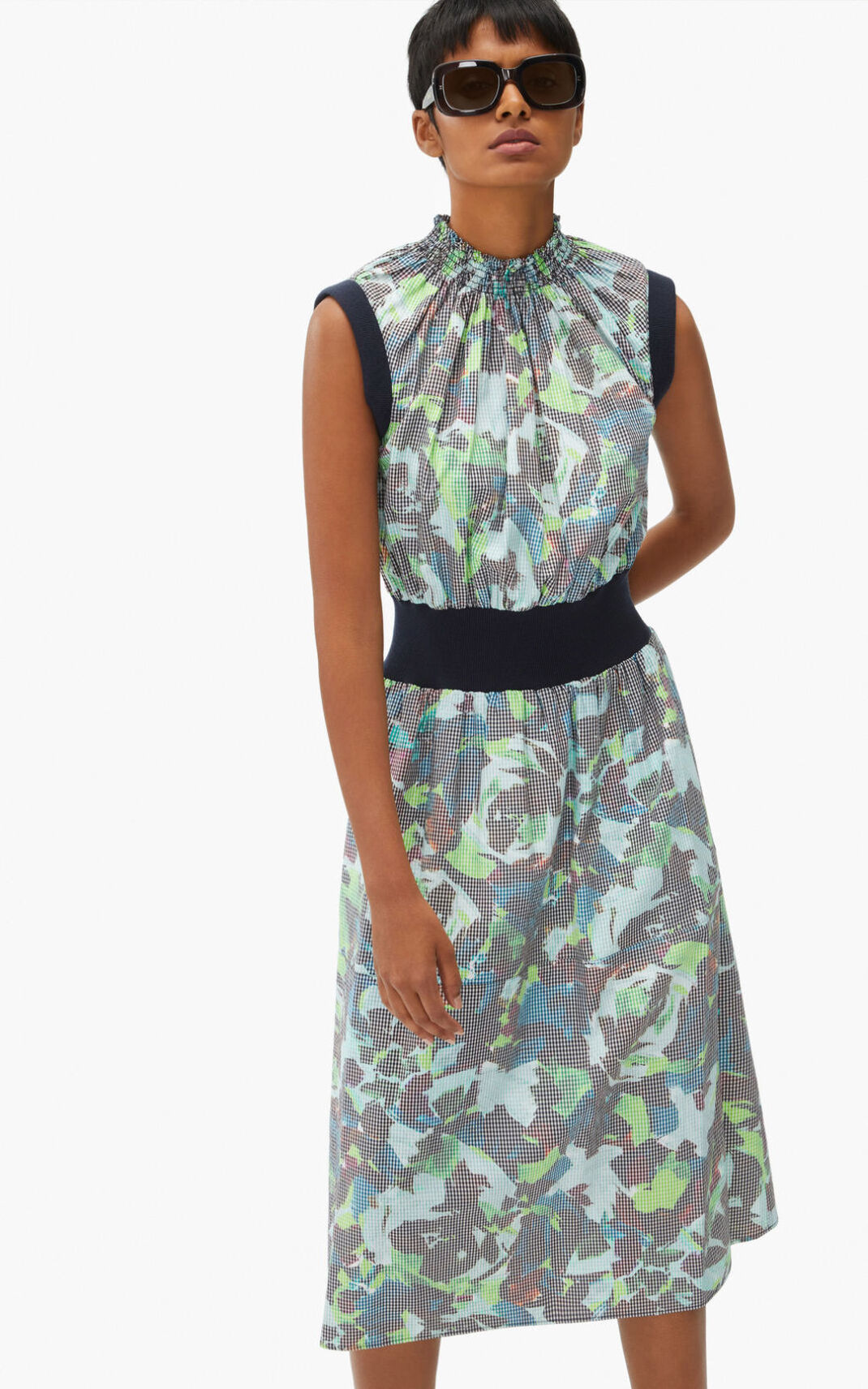 Vestido Kenzo Archive Floral fitted Feminino - Verdes | 106QOMWZY